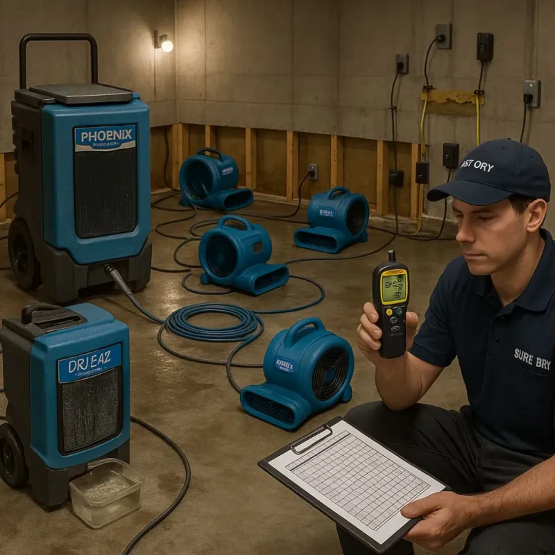 Structural Drying and Dehumidification process in Loretto, PA